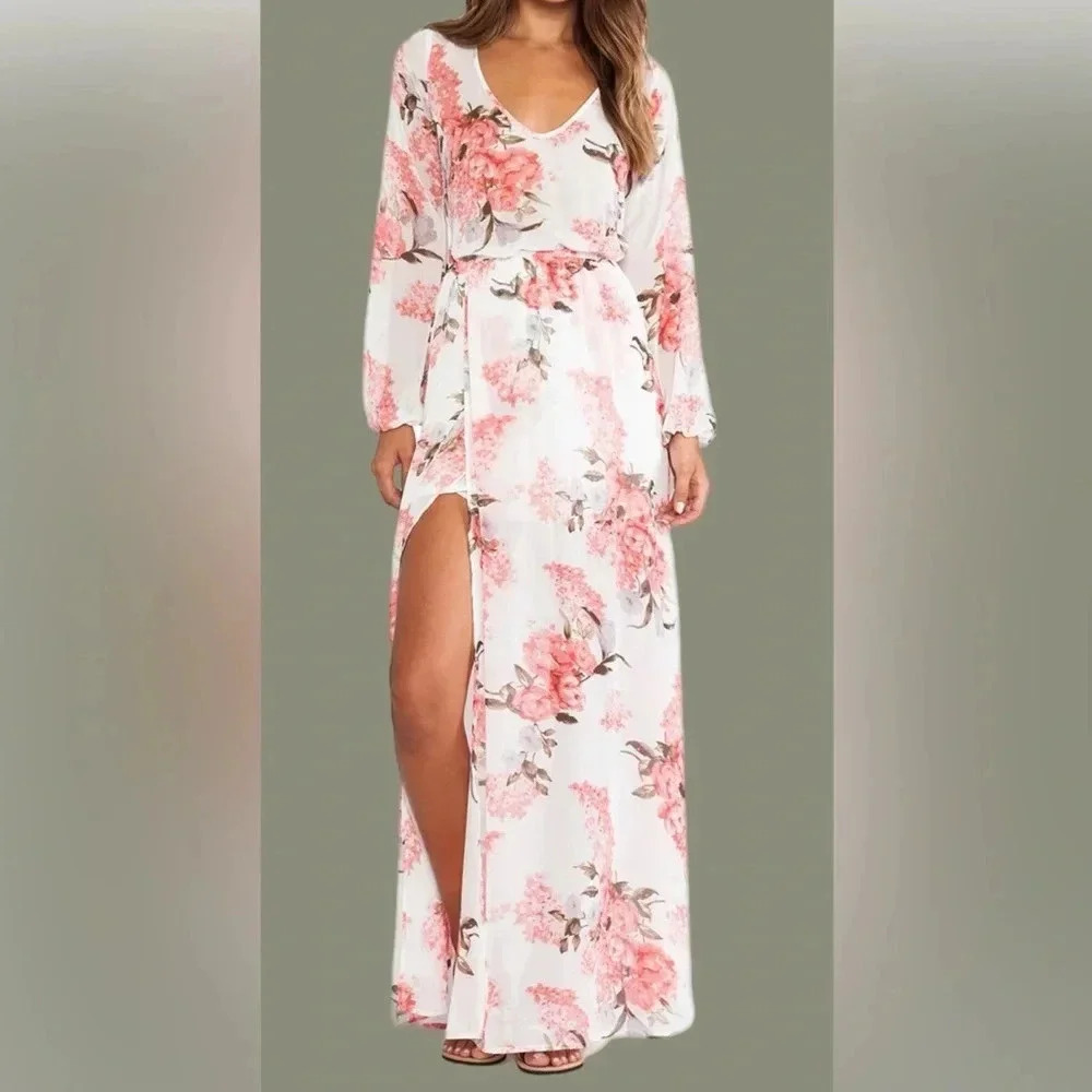 Show Me Your MuMu Jocelyn Maxi Blossom Blush Dress.